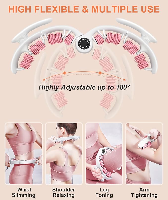 KESHWELL Muscle Massage Roller, Foam Roller for Deep Tissue Massage and Fitness Exercise.Golfer Tennis Elbow Relief Roller for Men&Women, Massage Roller Tool for Neck,Back,Leg, Arm,Thigh. White - Bloomnest