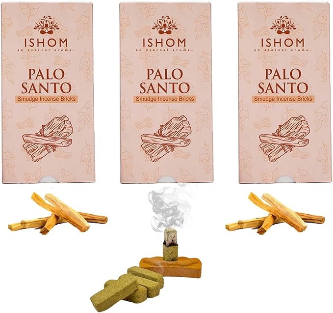 Palo Santo Smudge Incense Bricks Combo Pack of 45 (3 Packs x 15 Bricks) | Made with 100% Natural Palo Santo Wood Ethically Sourced from Peru | Ideal for Cleansing, Home Purification & Aromatherapy AROVATIKA