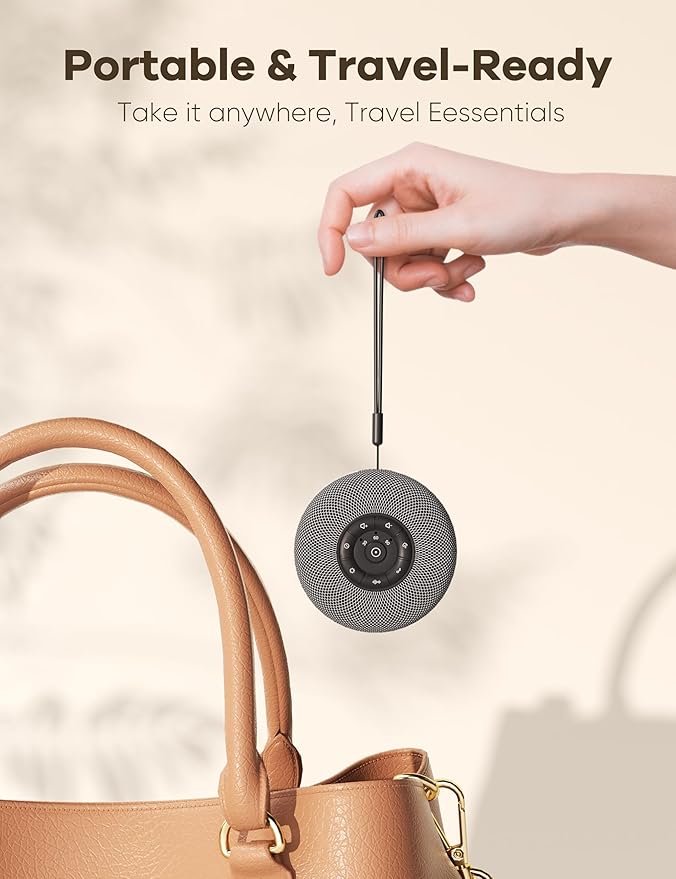 Portable Sound Machine, Long Battery with Loud Bluetooth Speaker, 39 Special Soothing Sounds, White Noise Sound Machine for Sleeping