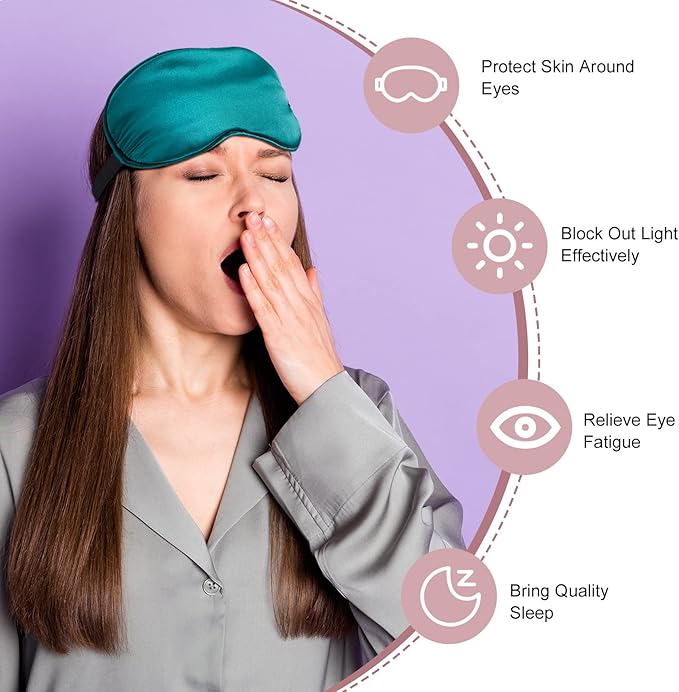 20 Pieces Silk Sleep Mask Eye Mask with Adjustable Strap Sleeping Cover Eye Cover Blindfold for Women Men Sleeping Travel(Multicolored) - Bloomnest