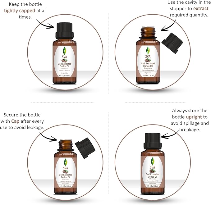 SVA Coffee Essential Oil – 1/3 Fl Oz – 100% Natural Coffee Oil - for Diffuser, Hair Care, Face, Skin Care, Aromatherapy, Scalp and Body Massage, Soap and Candle Making - Bloomnest