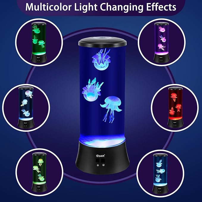 EDIER Jellyfish Lamp, 15 Inch Large Jellyfish Aquarium with Realistic Jellyfish & Noiseless Pump, Jelly Fish Light Lamp for Home Office Decor, Holiday Gift - Bloomnest