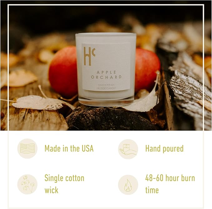 Long-Lasting Apple Orchard Fragrance - Single Wick Scented Candles - Up to 60 Hour Burn Time, Cruelty-Free Soy Candle Wax Blend - Apple Blossom & Sheer Musk Fragrance (9 oz) - Bloomnest