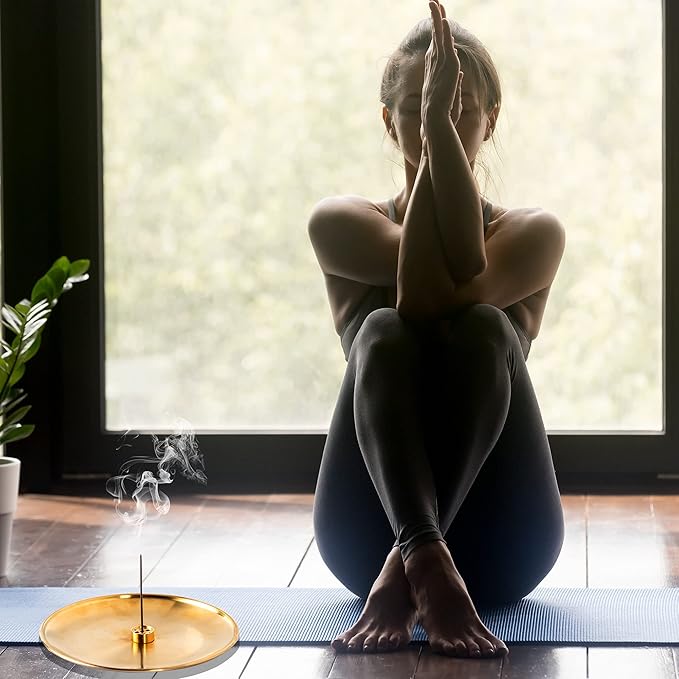 3 in 1 Incense Burner - 6.7 Inch Brass Incense Holder for Incense Sticks/Coil Incense/Incense Cones - Metal Gourd-Shaped Ash Catcher for Meditation Yoga Room Home Decor ZX11M - Bloomnest