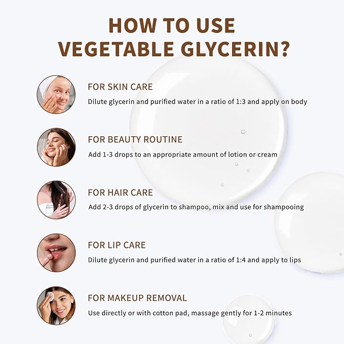 MAYJAM 100% Natural & Pure Vegetable Glycerine, 16 fl. oz. Vegetable Glycerin Liquid Body Oil for Skin, Face, Hair Care, Massage Oil for Moisturizing and Hair Benefits, Carrier Oil for Essential Oils - Bloomnest