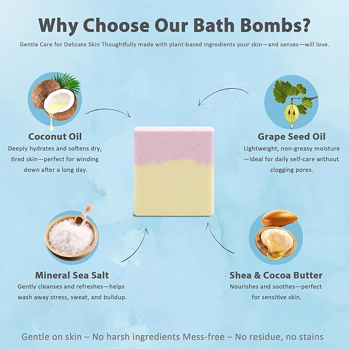 Bath Bombs Gift Set – 9 Fragrances with Essential Oils, Fizzy & Foamy Aromatherapy Bath Fizzies for Stress Relief & Relaxation, Spa Gifts for Women & Men, Perfect Christmas & Holiday Gift - Bloomnest