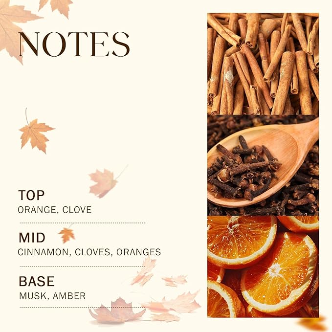 Large Fall Candle Cinnamon Clove Scented, 3-Wick 22oz Long Lasting Scented Candle, Natural Soy Wax Aromatherapy Candle for Home, Autumn Candle Gifts for Women Men - Bloomnest