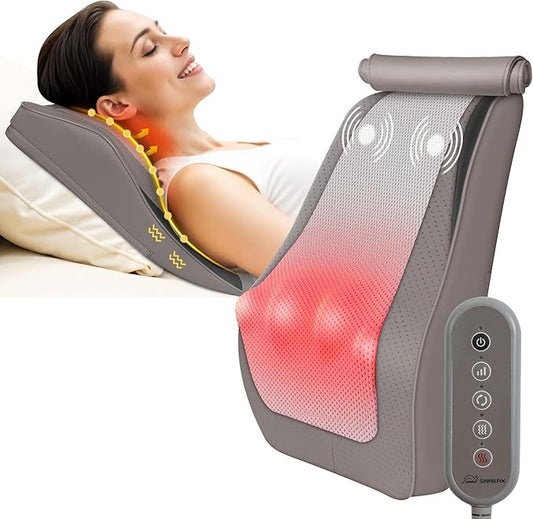Snailax Back Massager for Back Pain Deep Tissue, Shiatsu Lower Back Neck Massager with Heat, 3D Kneading Massage Pillow for Neck Shoulder Legs, Gifts for Mom, Dad, Women (Beige) - Bloomnest
