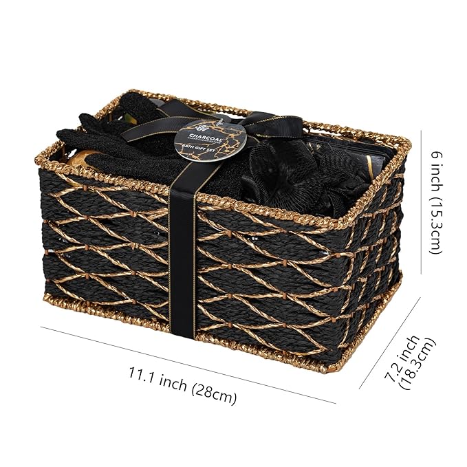 35 Pcs Valentines Day Gifts for Women & Men, Charcoal Bath & Body Gift Basket, Face Skin Care Kit, Self-Care Gift, Diffuser, Shower Gel, Massage Oil, Bath Bomb, Birthday, Christmas, Mother, Husband - Bloomnest