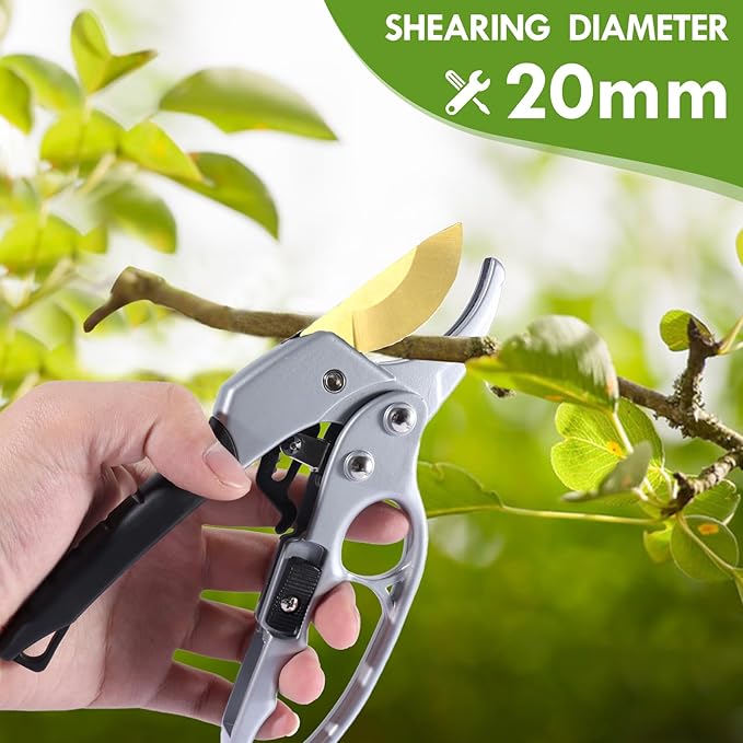 Ultra Sharp Germany Titanium Steel Pruning Shears - Cuts 3X Easier, Weak Hand Arthritis Snips, Rust-Resistant, Effortlessly 1-Inch Cut Capacity Garden Scissors, Ergonomic Handle - Bloomnest