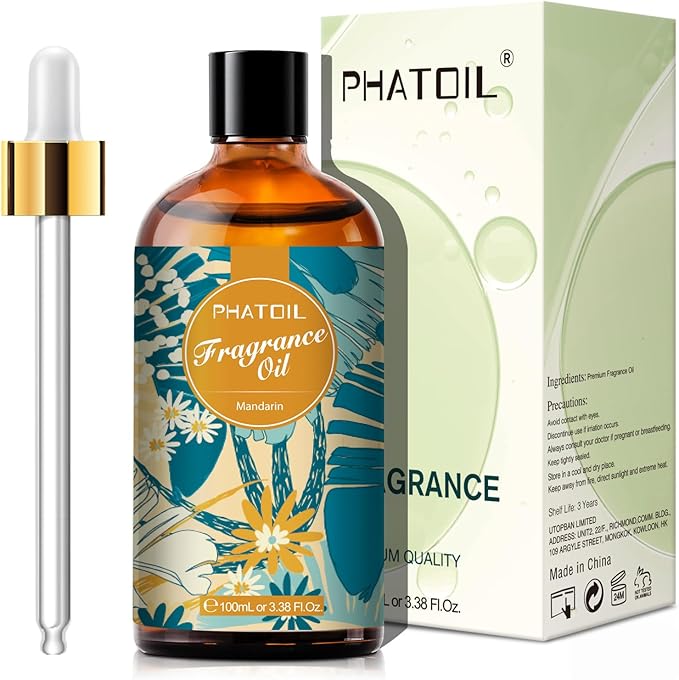 PHATOIL 3.38FL.OZ Mandarin Fragrance Oils for Aromatherapy, Essential Oils for Diffusers for Home, Perfect for Diffuser, DIY Candle and Soap Making, DIY Scented Products - 100ml - Bloomnest