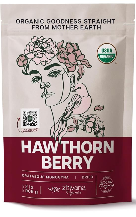 Hawthorn Berry Tea Organic (32oz.) - Hawthorne Berries for Herbal Tea, Tinctures, Recipes - Wild Crop - European Origin - Bloomnest