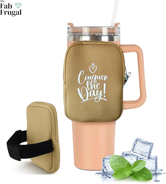 Premium 40 oz Tumbler with Handle - Inspirational Design, Includes Convenient Carry Bag, Ideal for Outdoor Activities and Daily Use, Durable and Stylish - Bloomnest