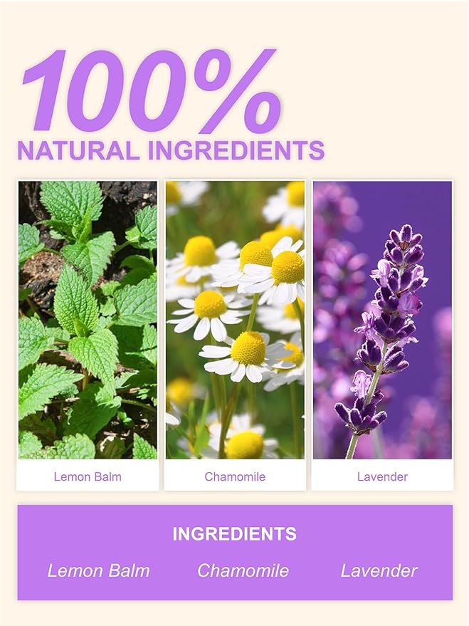 TeeLux Chamomile Lavender Tea Bags, Chamomile & Lavender & Lemon Balm Herbal Tea, Caffeine Free, Soothing & Delightful Aroma, 100 Count - Bloomnest