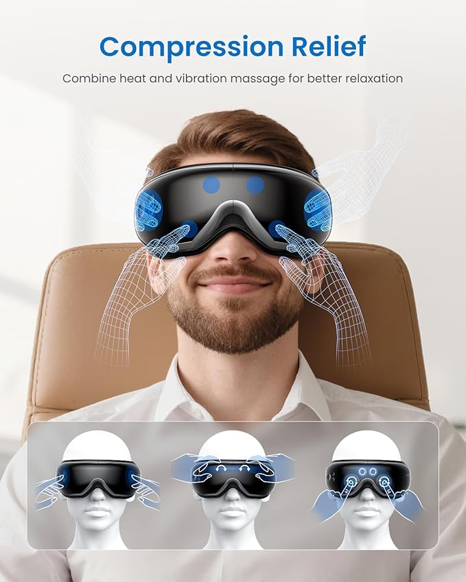 RENPHO Eyeris 1 Eye Massager with Heat, Eye Mask for Migraine, Smart Sleep Mask for Dry Eyes Relax, Reduce Strain Massage Equipment for Mom Dad Women Men Her Him - Bloomnest