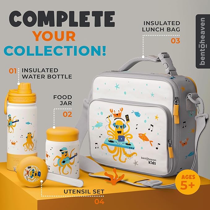 Bentoheaven Kids Water Bottle Stainless Steel for Boys & Girls, 2 Lids (Chug & Straw), Handle & Silicone Boot, Reusable Metal Leak-proof Insulated Tumbler, School & Sports 17oz (Orange) - Bloomnest
