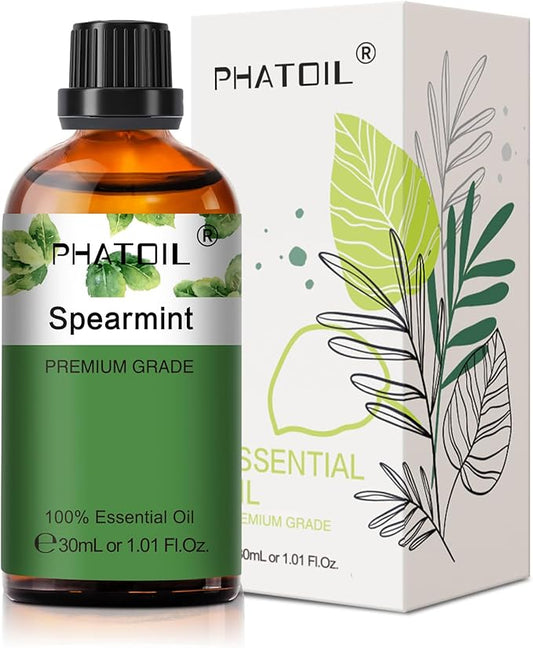 Spearmint 1.01fl.oz Essential Oil, PHATOIL Pure Aromatherapy Oils for Diffuser, Humidifier, Perfect for DIY Soap, Candle, Bath Bombs Making(30ml) - Bloomnest