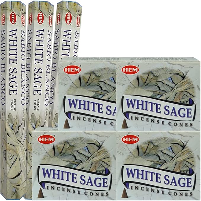 White Sage Incense Sticks and Cone Incense Holder Variety Pack Bundle insence insense insienso TRUMIRI