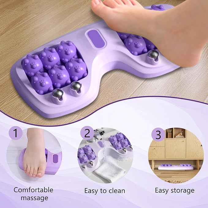 Portable Double Foot Massage Roller,Plantar Fasciitis Relief, Dual Foot Acupressure Therapy for Stress Relief and Improved Circulation, Portable Reflexology Tool for Home and Office Use (Green) - Bloomnest
