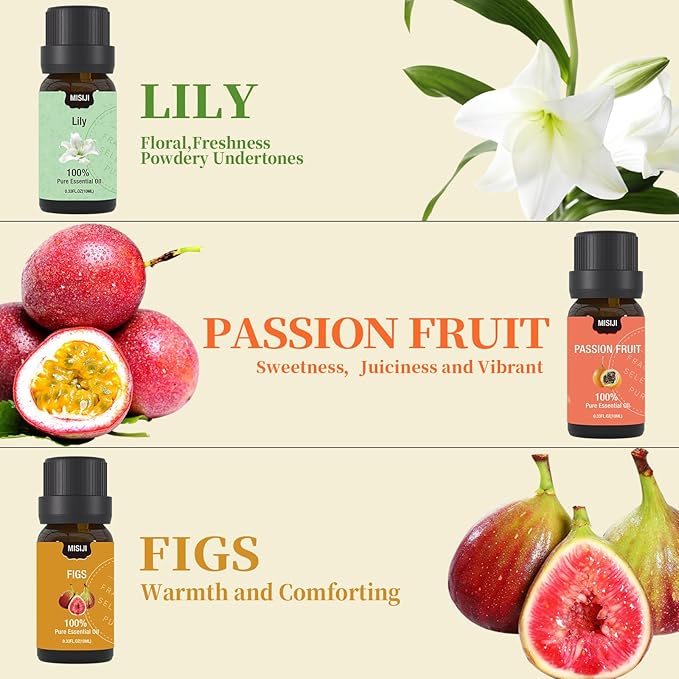 Essential Oils Set-Essential Oils for Diffuser for Home,Diffuser Oils Scents for Aromatherapy,Laundry,Candle&Soap Making,Humidifiers 6 X 10ML - Bloomnest