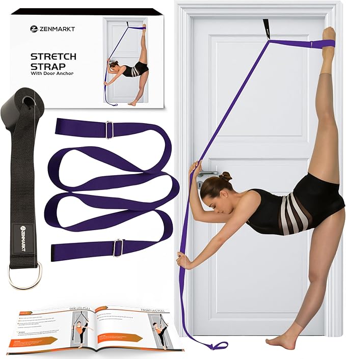 Stretching Strap With Door Anchor - Stretching Equipment to Improve Legs Flexibility - Splits Trainer For Home Ideal In Ballet, Dance, Cheerleading, Taekwondo, Yoga, Pole Dancing & Gymnastics - Bloomnest