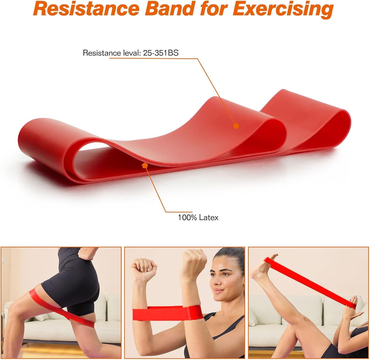 5 in 1 Foam Roller Set - Trigger Point Foam Back Roller, Muscle Roller Stick, Massage Ball, Stretching Band for Deep Muscle Massage Pilates Yoga,Fitness Exercise for Whole Body Release (Orange)