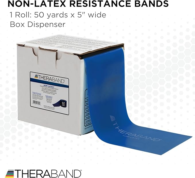 THERABAND Resistance Band, Black, Special Heavy, 50-Yard Roll, Latex Elastic Band for Exercise - Bloomnest