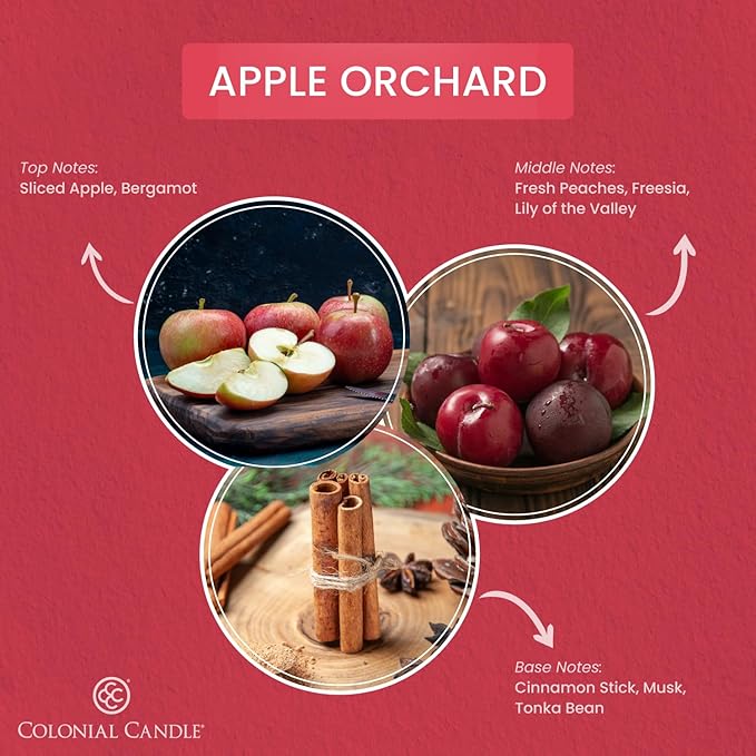 Colonial Candle Apple Orchard Scented Candle Jar, Highly Fragranced Candles for Home Scented, Mottled Wax Candle, 2 Wick, 8 oz - Made in The USA - Bloomnest