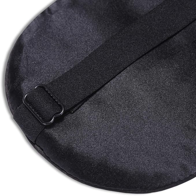 Alaska Bear Organic Silk Sleep Mask Cool Super Smooth Eye Cover Genuine Mulberry Silk Face Skin Care, Soft Filling, Lightweight for Home or Travel Use (Original Black, Flat) - Bloomnest