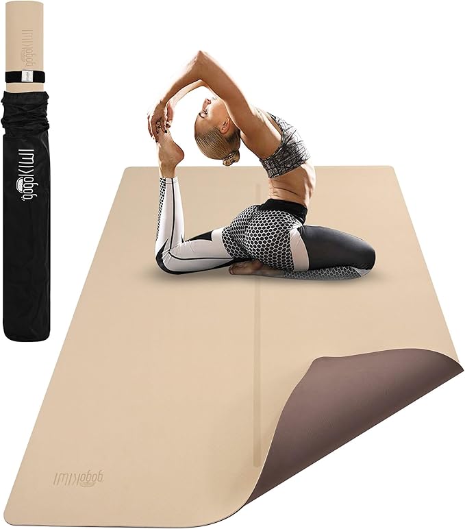 Large Yoga Mat (6'x4') – 1/4" & 1/2" Thick Exercise Mats for Home Workout, Extra Wide Workout Mats for Home Gym, Yoga, Pilates, Stretching, Floor & More - Bloomnest
