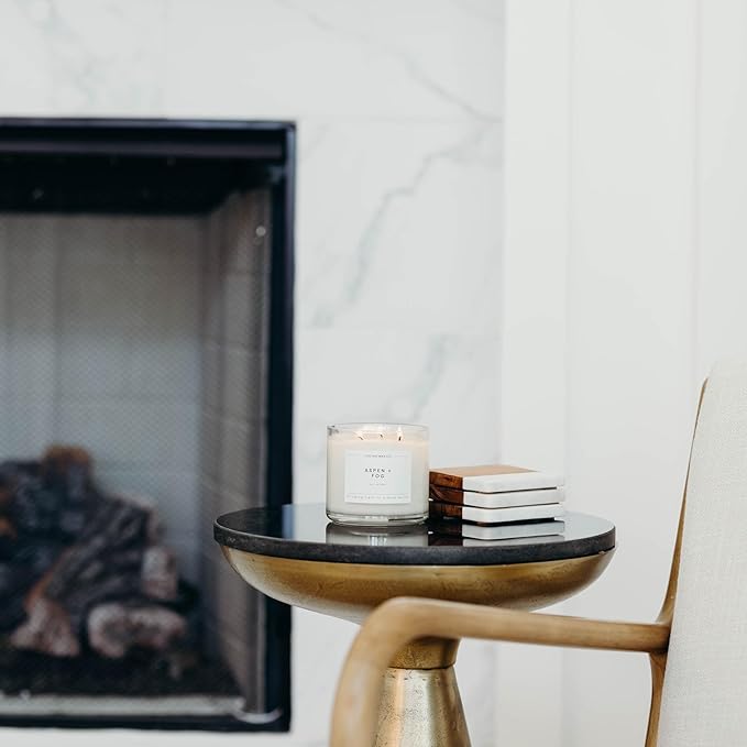 Calyan Wax Co. Aspen & Fog 3 Wick Scented Candle - 43 Hour Burn - Luxury 3 Wick Soy Candles - Non Toxic Soy Wax Candles - Long Lasting Large Glass Jar Candle for Home - 14.9oz - Bloomnest