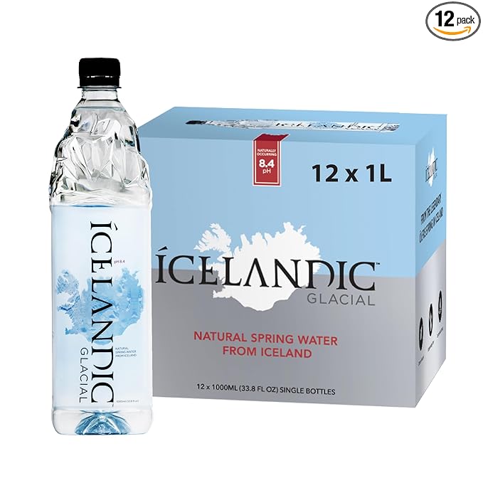 Icelandic Glacial Natural Spring Alkaline Water, 33.81 Fl Oz (Pack of 12), 405.6 Fl Oz - Bloomnest