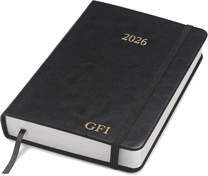 Wykeham's Executive 2026 Daily Journal Planner – US Public Holidays & Format – Customization Available (Personalized Black, 6"×4.5") - Bloomnest
