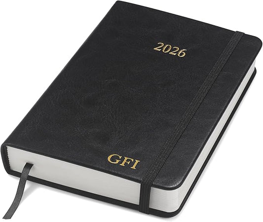 Wykeham's Executive 2026 Daily Journal Planner – US Public Holidays & Format – Customization Available (Personalized Black, 6"×4.5") - Bloomnest