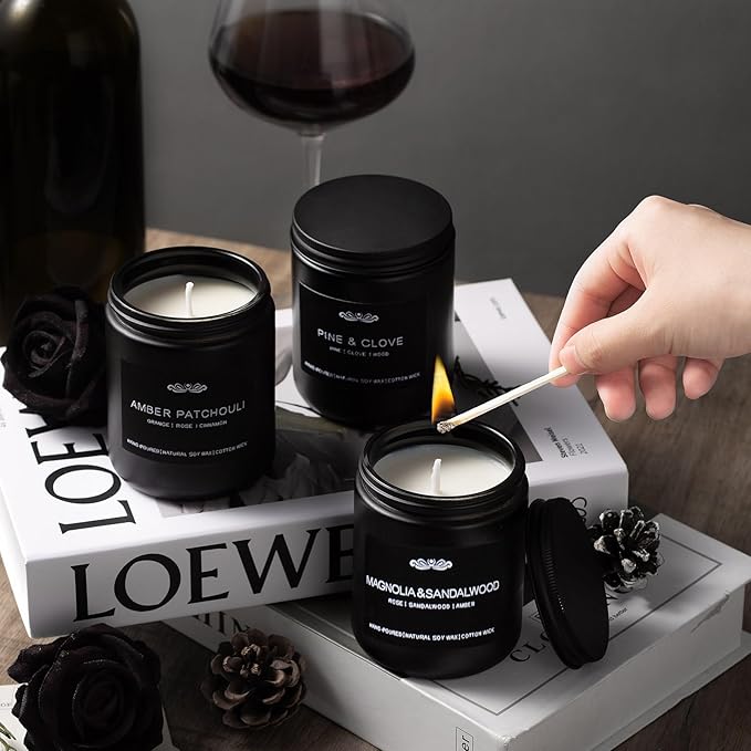 6 Pack Candles for Home Scented Aromatherapy Candles Gifts Set for Men, Men Candle Set, 42 oz 300 Hour Long Lasting Candles, Gifts for Mens, Birthday, Christmas, Anniversary Present - Bloomnest