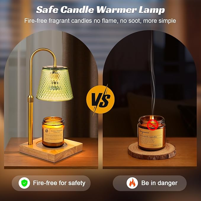 TantaScent Electric Candle Warmer Lamp in Vintage Birdcage Design with Timer – Scented Jar Candle Melter for Home Decor, Housewarming, Birthday, and Christmas (Includes 2 Bulbs) (Light Green) - Bloomnest