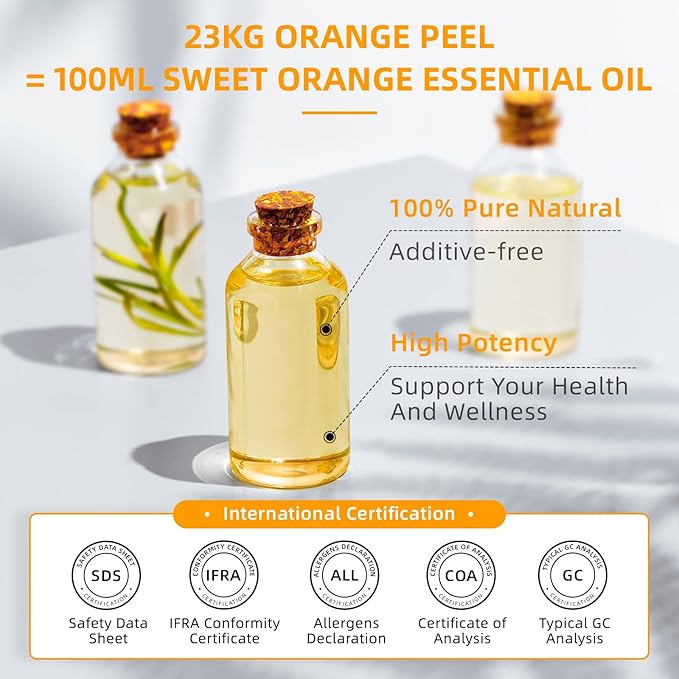 HIQILI 16 Fl Oz Orange Essential Oil, Pure and Natural for Diffuser, Skin - 500ML - Bloomnest