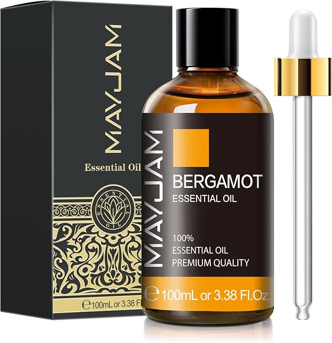 Bergamot Essential Oil, MAYJAM Premium Pure Essential Oils, 3.38FL.OZ Large Volume for Diffusers Soap Candle Making, Ideal for Home Office Car Yoga Use - Bloomnest