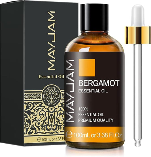 Bergamot Essential Oil, MAYJAM Premium Pure Essential Oils, 3.38FL.OZ Large Volume for Diffusers Soap Candle Making, Ideal for Home Office Car Yoga Use - Bloomnest