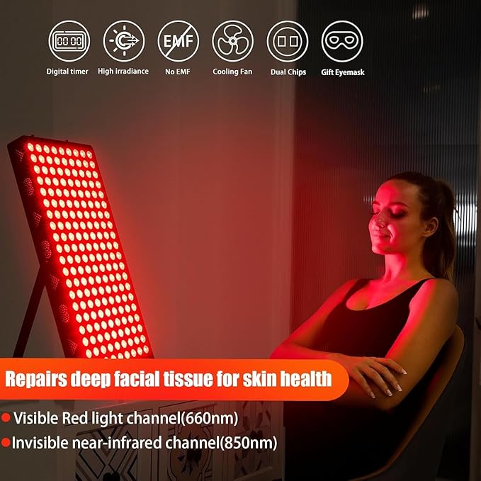 2025 Red Light Therapy Device, Red 660nm & Near Infrared 850nm, Full-Body Light Therapy Panels for Face with Pain, Skin, Recovery, Sleep, Performance iPlantop