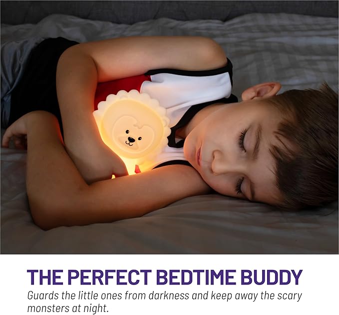 Lumipets Remote Control Silicone Night Light for Kids - Lion Design with 9 Soft Colors & Sleep Timer - Rechargeable, Battery-Operated Lamp for Bedroom | Baby Nursery, Toddler, Girls, Boys - Bloomnest