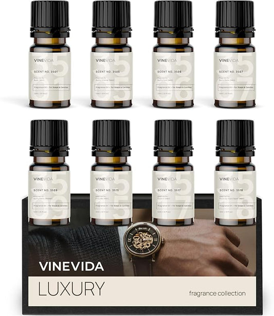 VINEVIDA [Set of 8] Luxury Scents for Candle Making, Made in USA Candle Fragrance Oil, Soap Making Essential Oils, Diffuser Oil Scents - Bloomnest