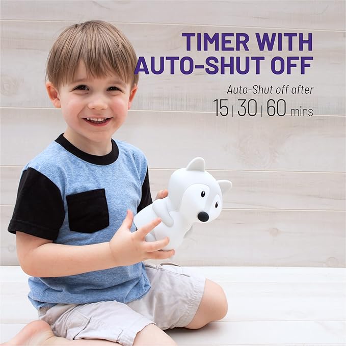 Lumipets Fiona The Fox Squishy Night Light for Kids | Silicone Mood Lamp with Tap & Remote Control | Rechargeable Color Changing Animal NightLight for Boys & Girls | Portable Nightlight with USB Cord - Bloomnest