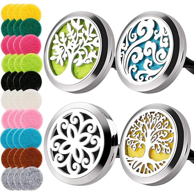 Maromalife 4 PCS Car Vent Clip Diffuser Clip, 30mm Aromatherapy Essential Oil Diffuser Car Clip with 40 Felt Pads, Gift for Women/Men, Mothers Day, Christmas, Birthday - Bloomnest