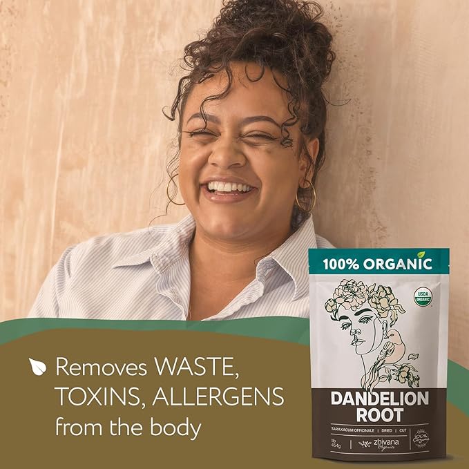 Dandelion Root Tea Loose (16 oz.) – Organic Dandelion Root Herb - Te de Diente de Leon Organico Natural - Liver Cleanse, Digestion, Liver Detox - Bloomnest