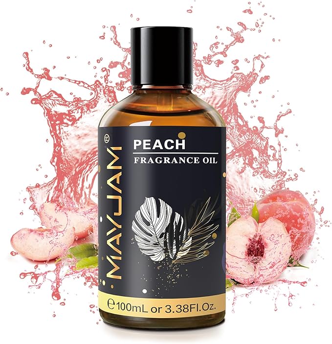 MAYJAM 100ML/3.38FL.OZ Peach Fragrance Oils with Glass Dropper, Essential Oils for Diffusers for Home, Long Lasting Scented Oils for Diffusers Soap Candle Making - Bloomnest