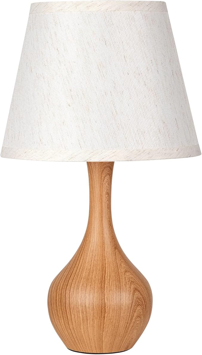 Seealle Touch Table Lamp for Bedroom, 3-Way Dimmable Small Bedside Lamps for Night Stands with Wires, Wood Desk Lamp for Kids Room, Office, Living Room, End Table(LED Bulb Included) - Bloomnest