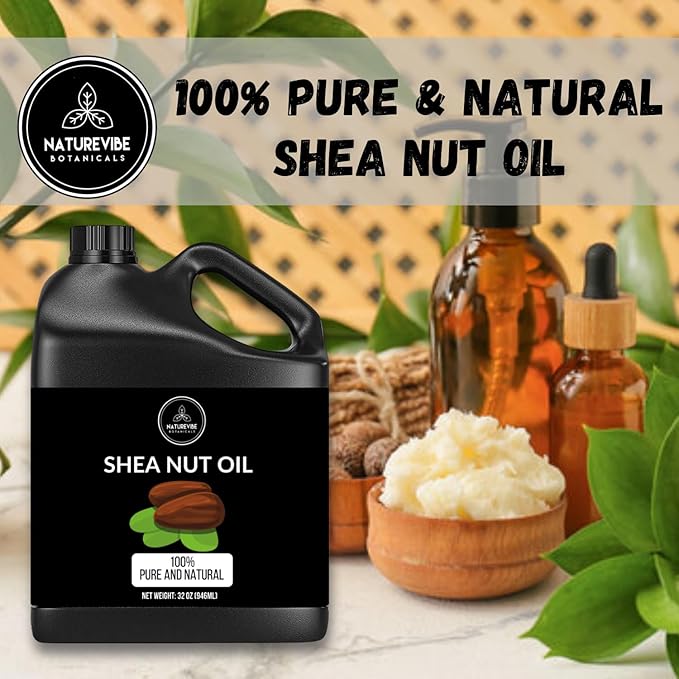 Naturevibe Botanicals Shea Nut Oil 32 Ounces | 100% Pure and Natural | Great for Skin Care and Hair Care - Bloomnest