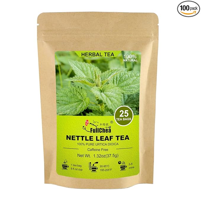 FullChea - Nettle Leaf Tea Bags, 25 Teabags, 1.5g/bag - Naturally Stinging Nettle Tea - Support Eye Health & Strengthen Bones - Bloomnest