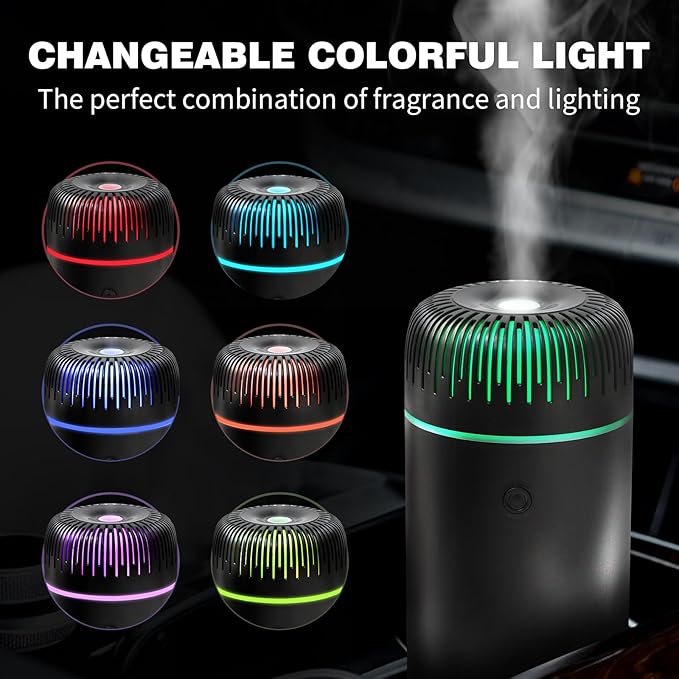 Car Humidifier Aromatherapy Essential Oil Diffuser USB Mist Mini Portable for Home Office Bedroom, 100ML, Black - Bloomnest